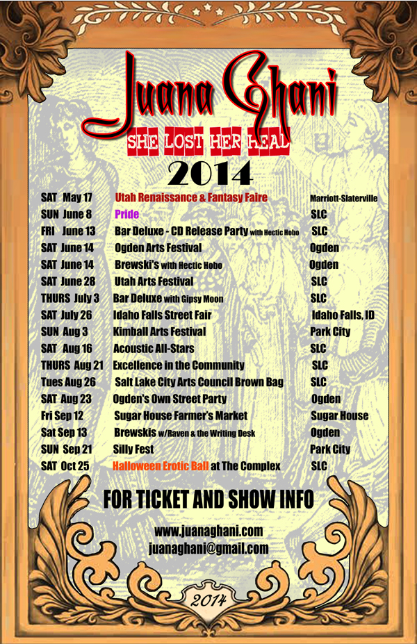 Juana Ghani Calendar of Events